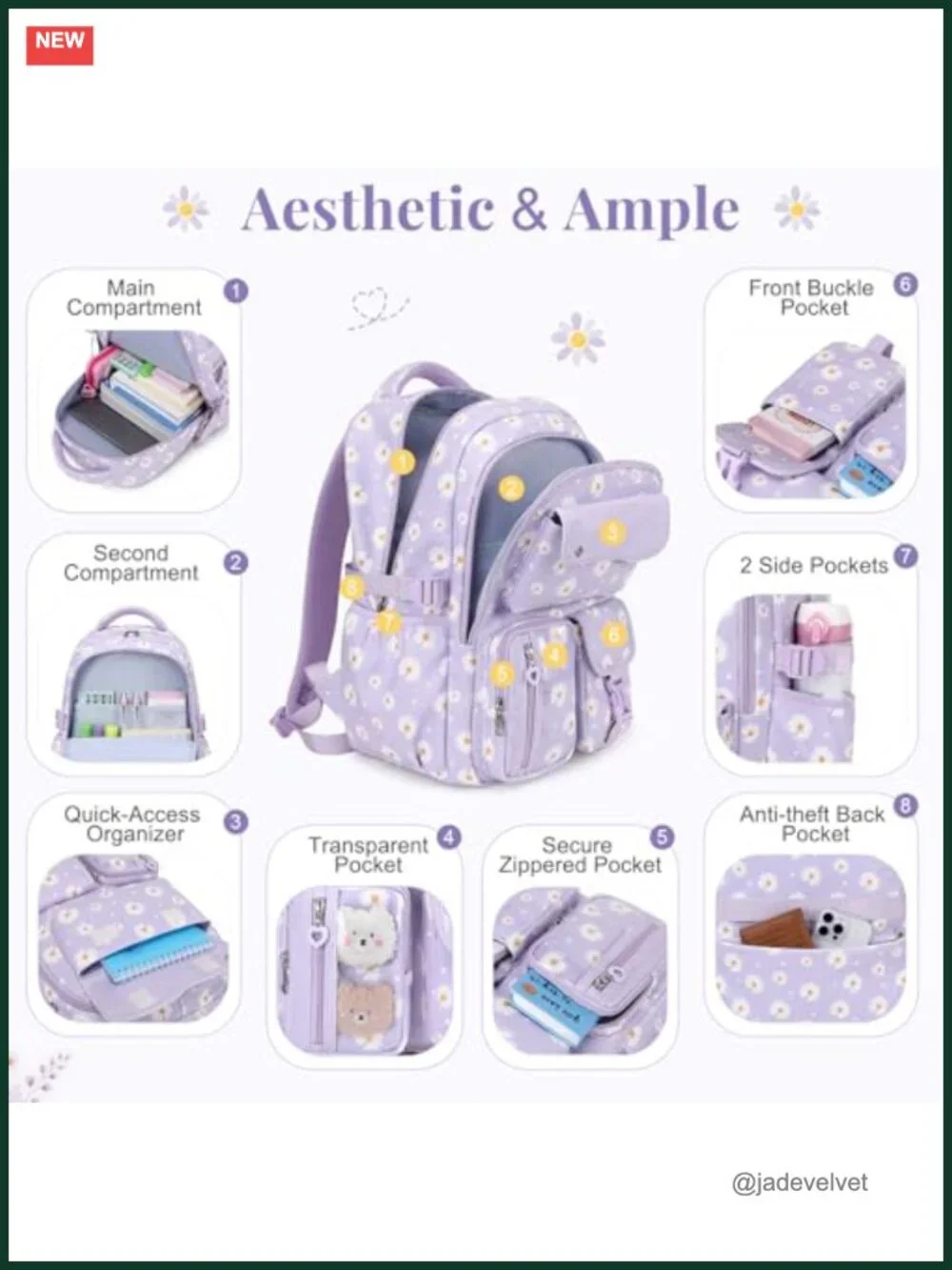 Corduroy Kids Backpack Large Capacity Multi-Pocket School Bookbag